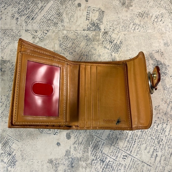 Dooney & Bourke  Leather and Canvas Trifold Wallet Gold Tone Hardware - Picture 8 of 13